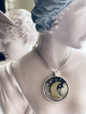 گردنبند نقره ماه و ابر