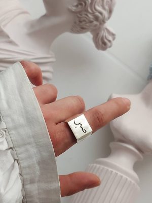 انگشتر نقره مربع