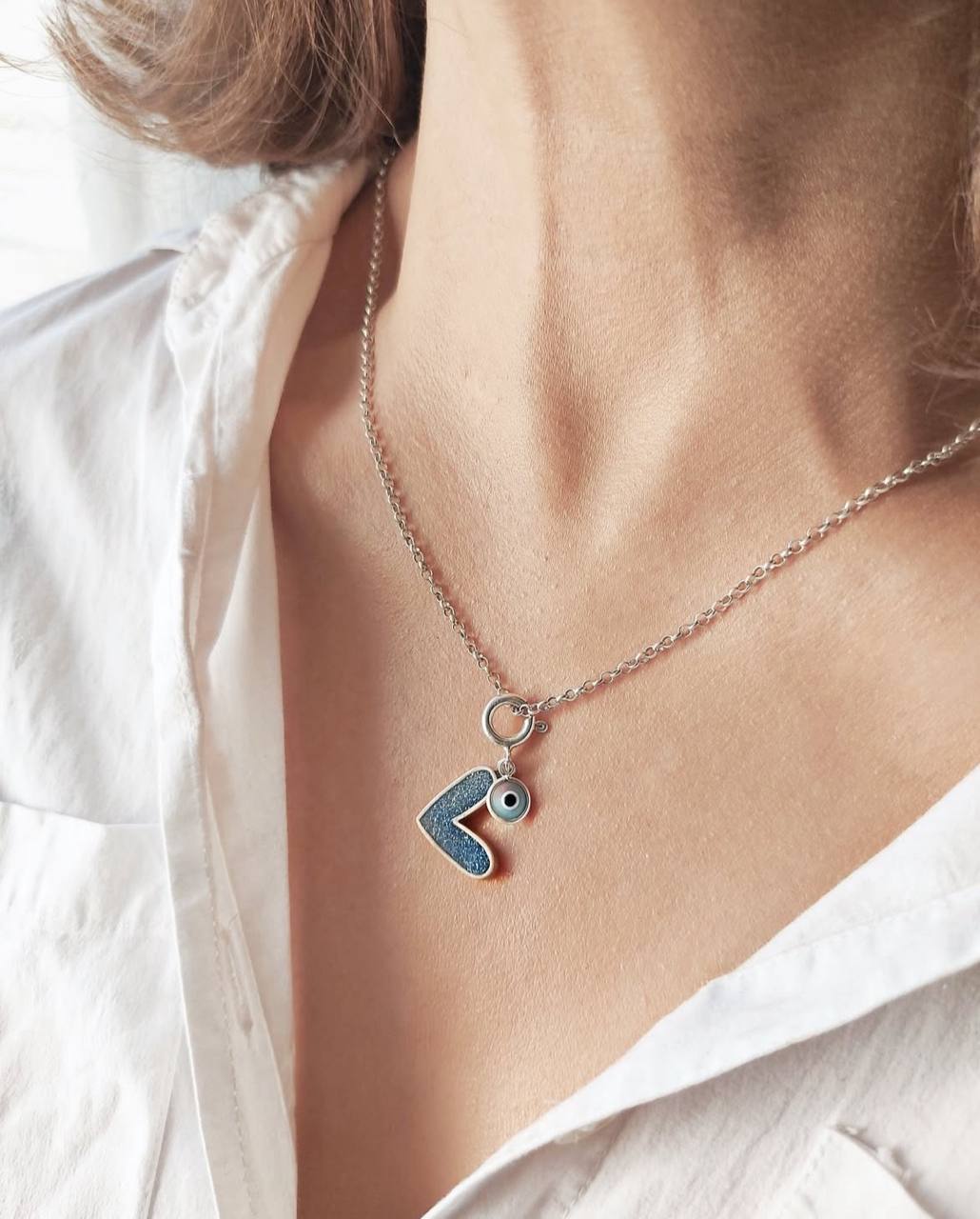 گردنبند نقره قلب میناکاری - Image 3