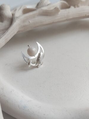 سنجاق سینه نقره وال و ماه