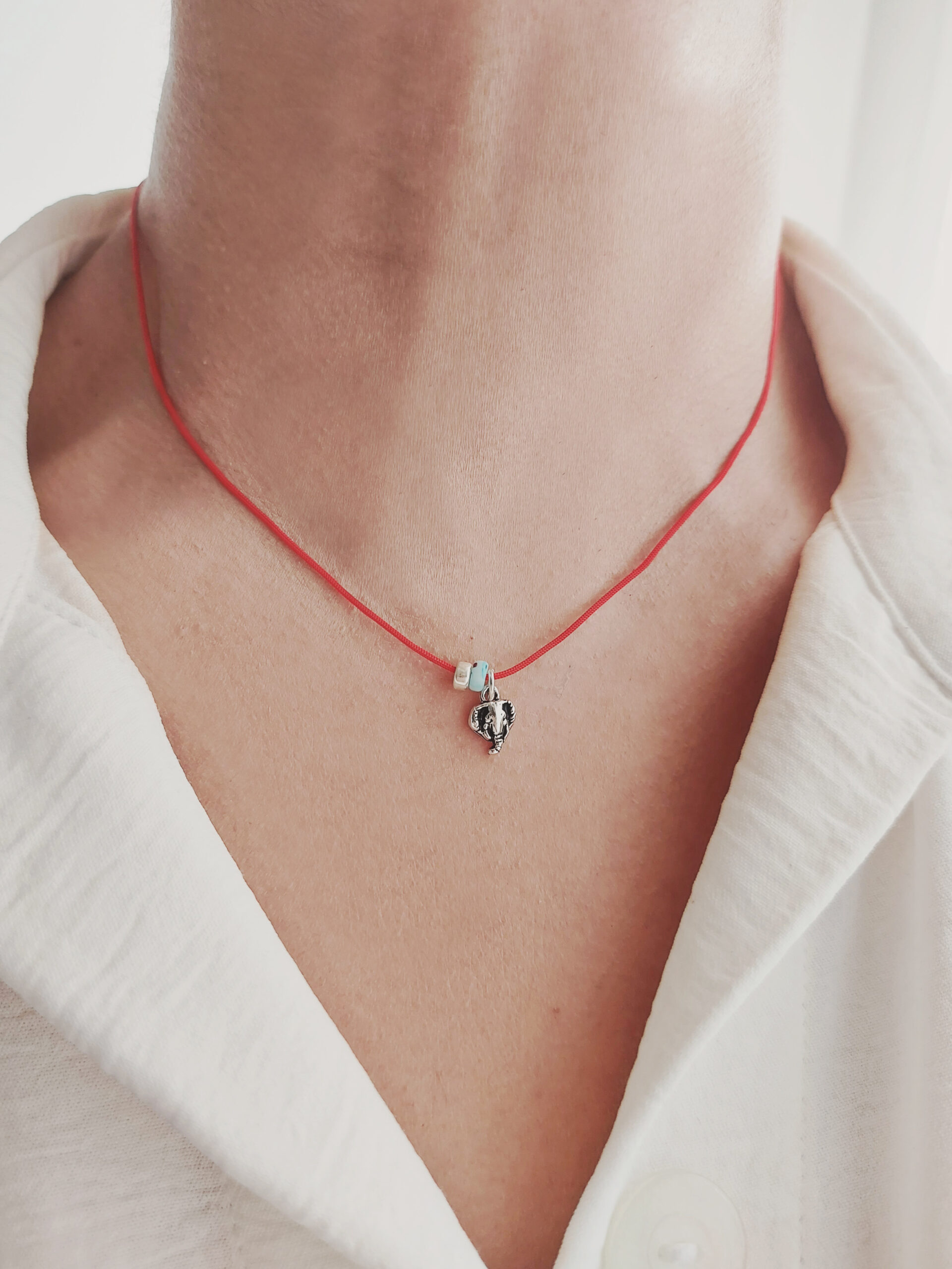 گردنبند مینیمال نقره سر فیل