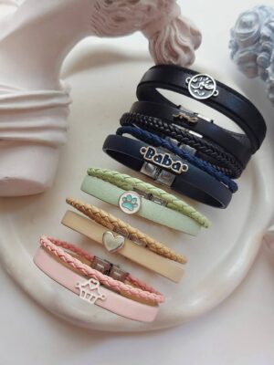 سری دستبندهای چرم و نقره